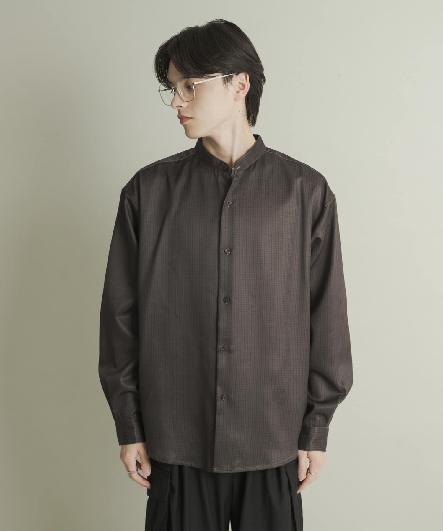 SENSE OF PLACE by URBAN RESEARCH「ウールライクバンドカラールーズシャツ」|シャツ・ブラウス|