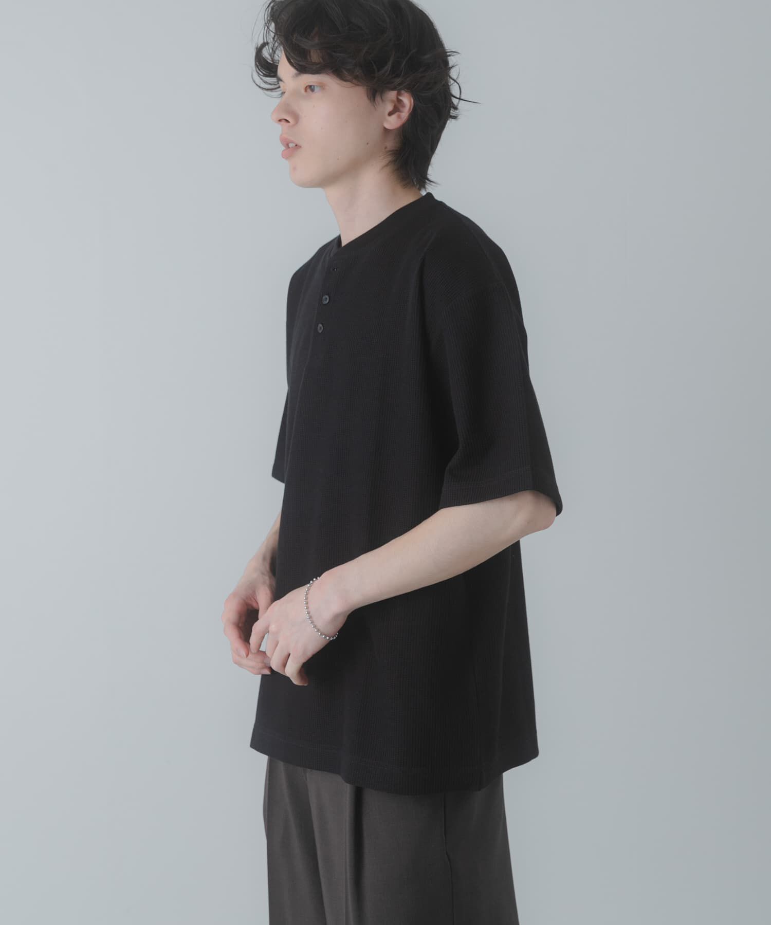 SENSE OF PLACE by URBAN RESEARCH「ヘンリーネックカノコプルオーバー」|Tシャツ・カットソー|ブラック