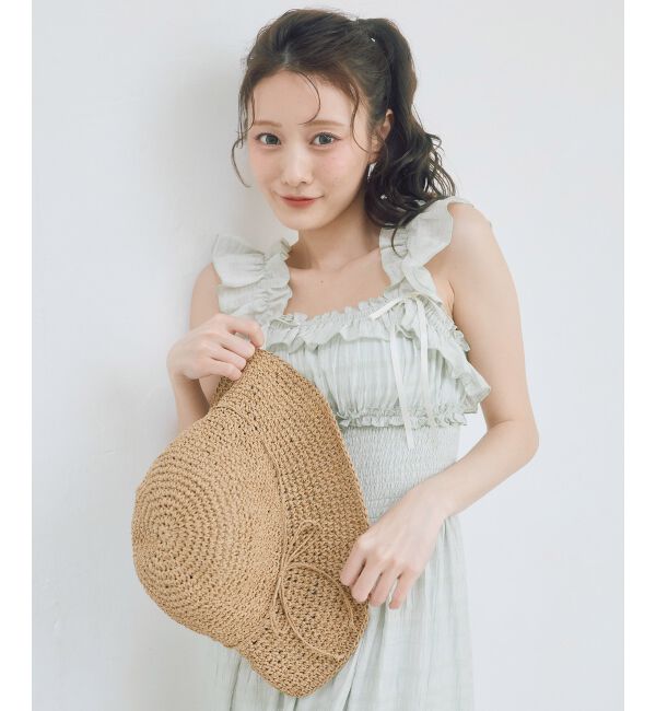  「シンプル細編みペーパーハット」|ハット|