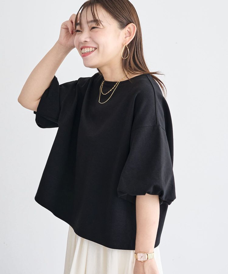 Green Parks「バルーン袖カットプルオーバー」|Tシャツ・カットソー|Black