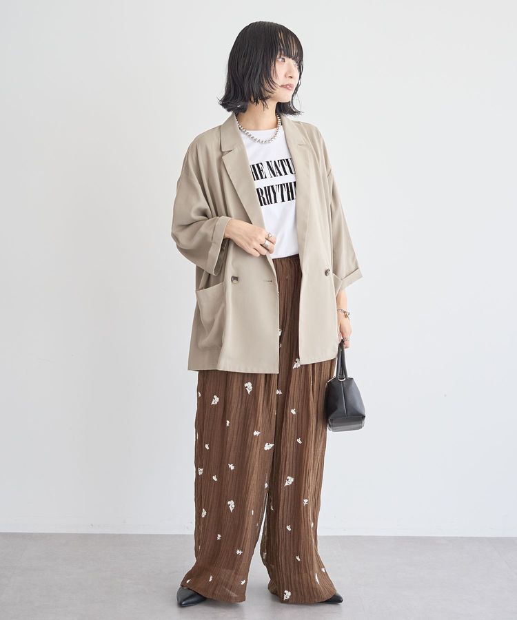 Green Parks「花柄刺繍ワイドパンツ」|その他|