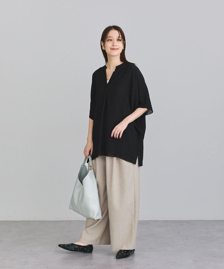 Green Parks「シアーリブ切替スキッパーチュニック」|チュニック|