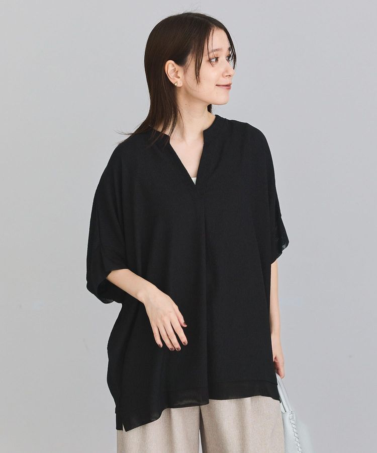 Green Parks「シアーリブ切替スキッパーチュニック」|チュニック|