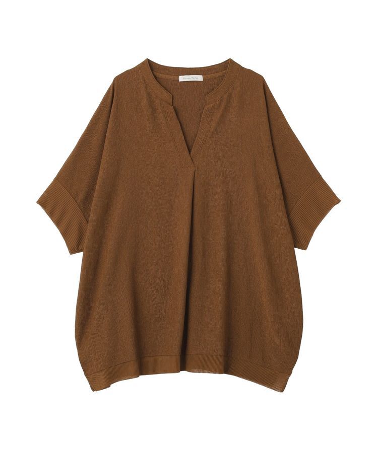 Green Parks「シアーリブ切替スキッパーチュニック」|チュニック|