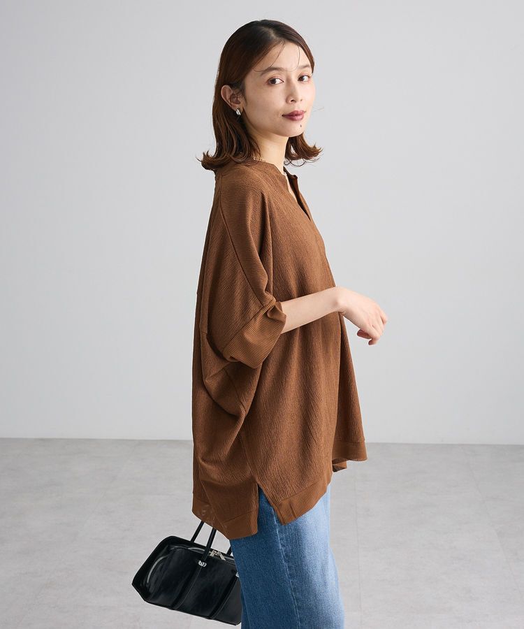 Green Parks「シアーリブ切替スキッパーチュニック」|チュニック|