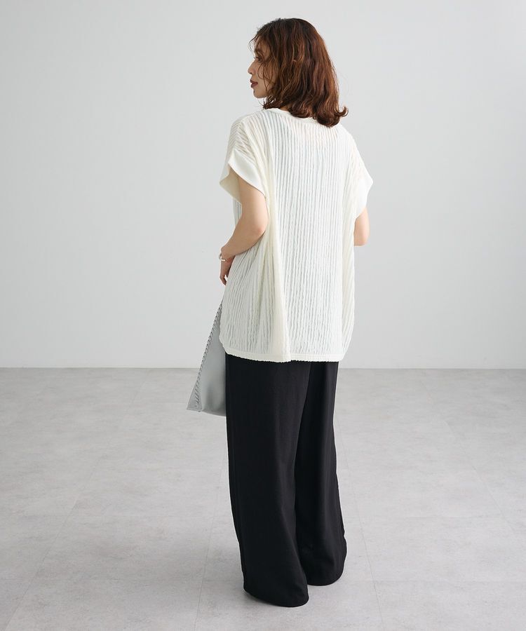 Green Parks「表面感カットフリルフレンチプルオーバー」|Tシャツ・カットソー|