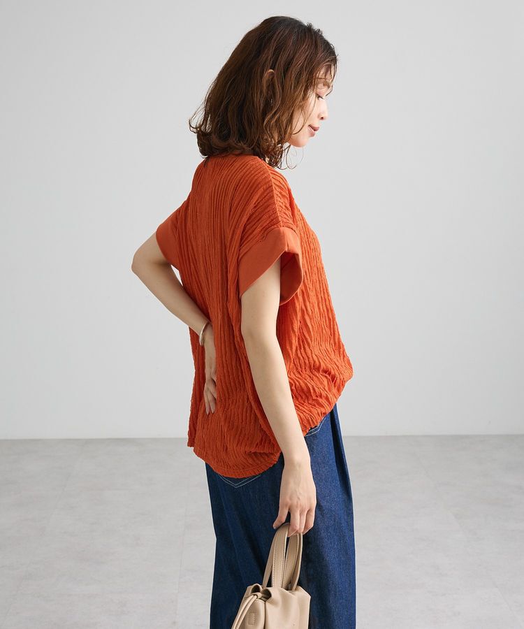 Green Parks「表面感カットフリルフレンチプルオーバー」|Tシャツ・カットソー|