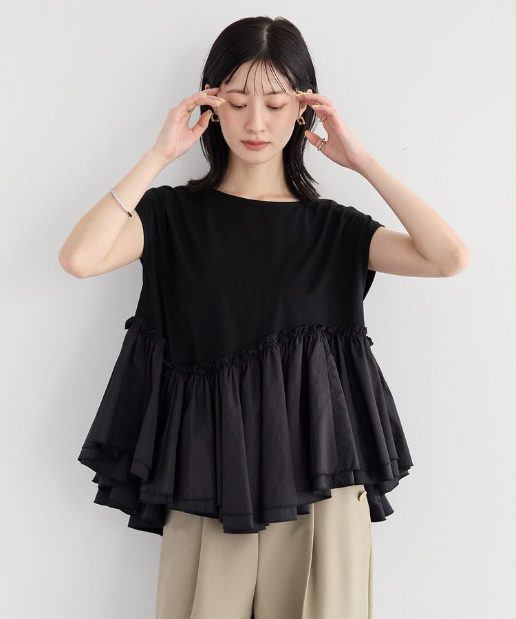 YECCA VECCA「アシメペプラムカットソー」|Tシャツ・カットソー|