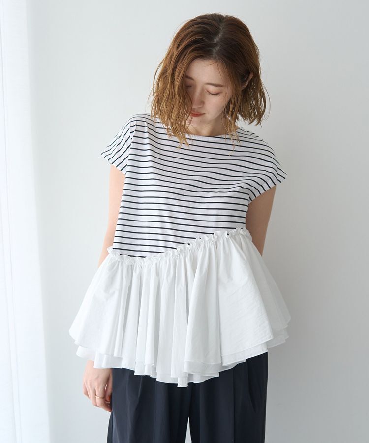 YECCA VECCA「アシメペプラムカットソー」|Tシャツ・カットソー|
