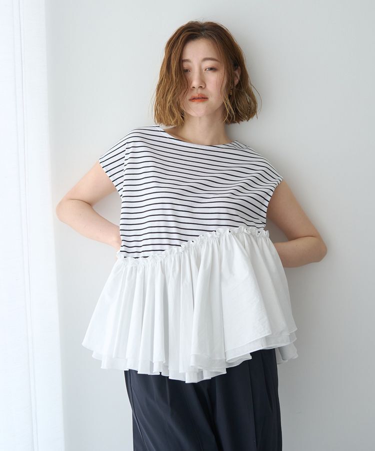 YECCA VECCA「アシメペプラムカットソー」|Tシャツ・カットソー|