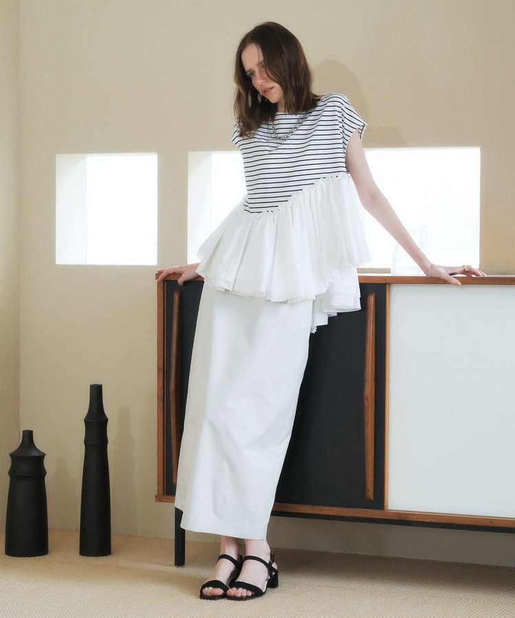 YECCA VECCA「アシメペプラムカットソー」|Tシャツ・カットソー|