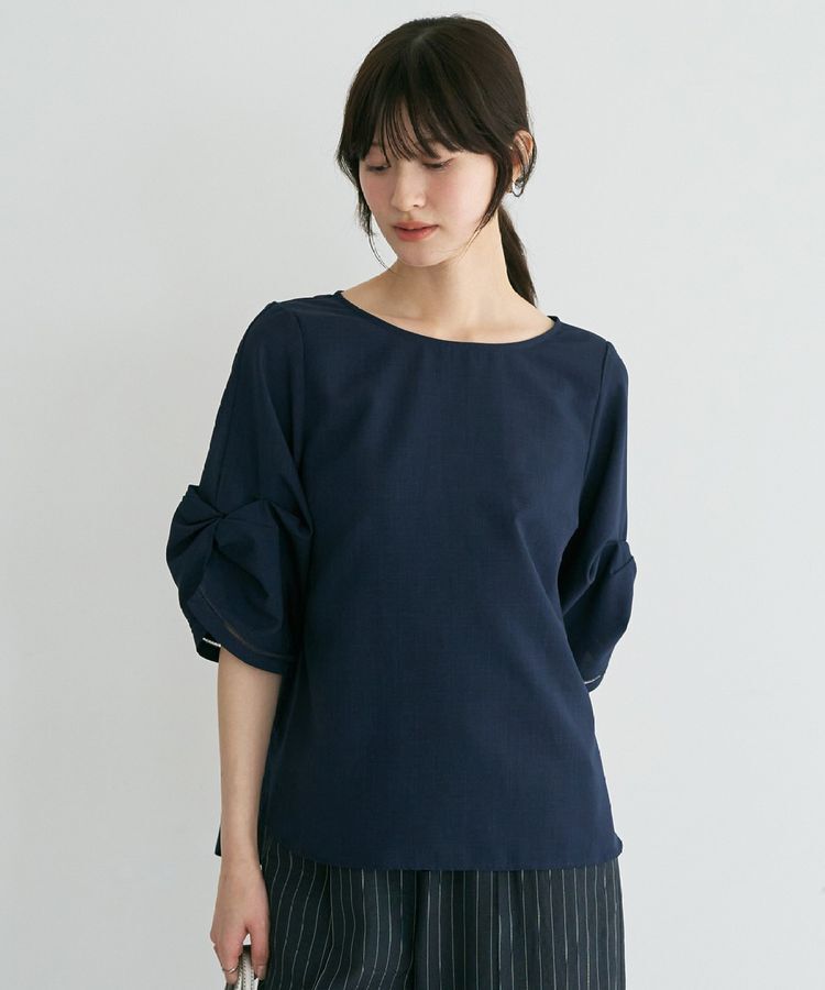 YECCA VECCA「ハシゴレースタックスリーブブラウス」|シャツ・ブラウス|Navy