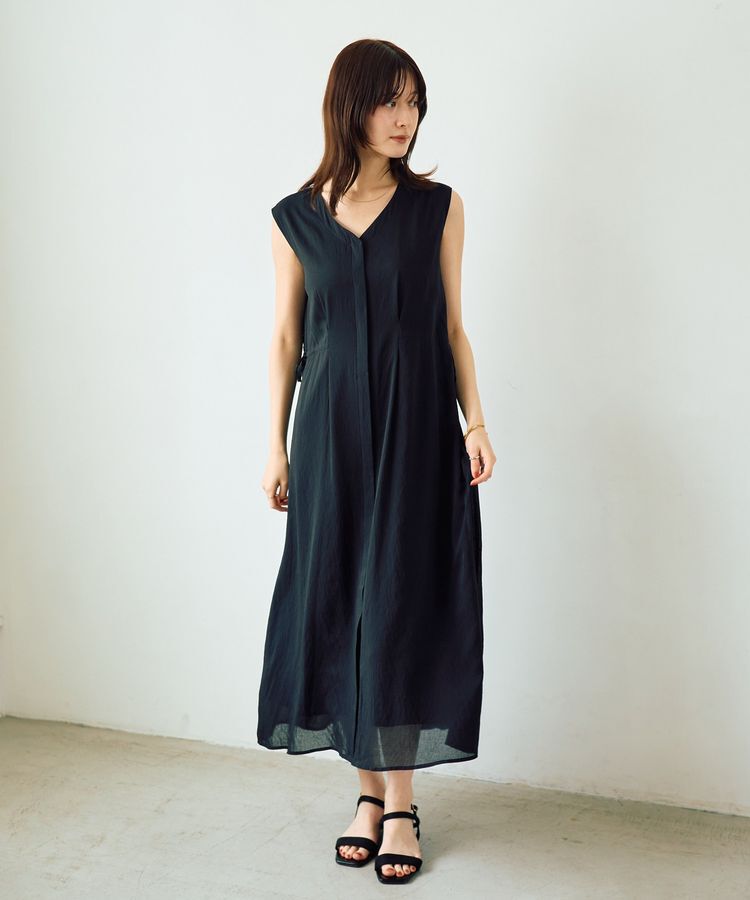 YECCA VECCA「ドライタッチシアードロストワンピース」|ワンピース|Black