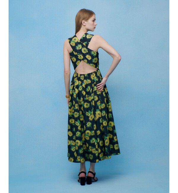 LOULOU WILLOUGHBY「WEB 一部店舗限定 サンフラワープリントバッククロスワンピース」|ワンピース|