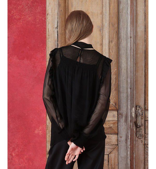 LOULOU WILLOUGHBY「シルクシフォンシャーリングブラウス」|シャツ・ブラウス|