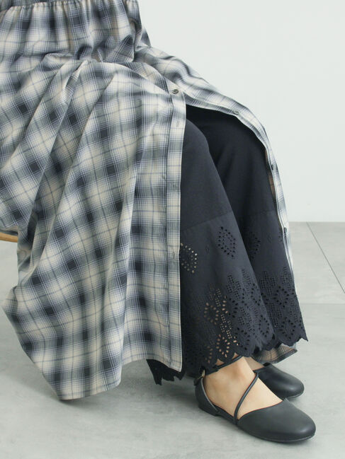 Samansa Mos2「【抗菌防臭】スカラップレースペチパンツ」|その他|ブラック