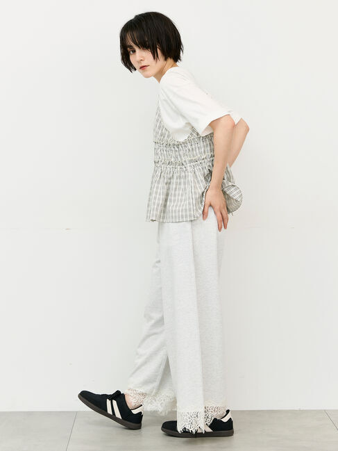 Samansa Mos2「【接触冷感】ミニ裏毛裾レースカットパンツ」|その他|