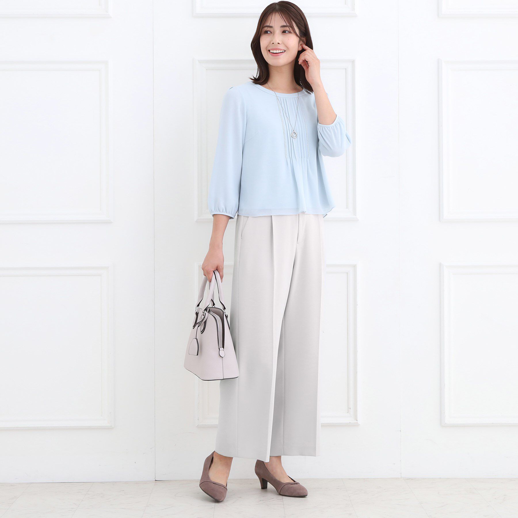 Reflect「【SS-4Lサイズ／通勤／セットアップ可】タック入りワイドパンツ」|その他|