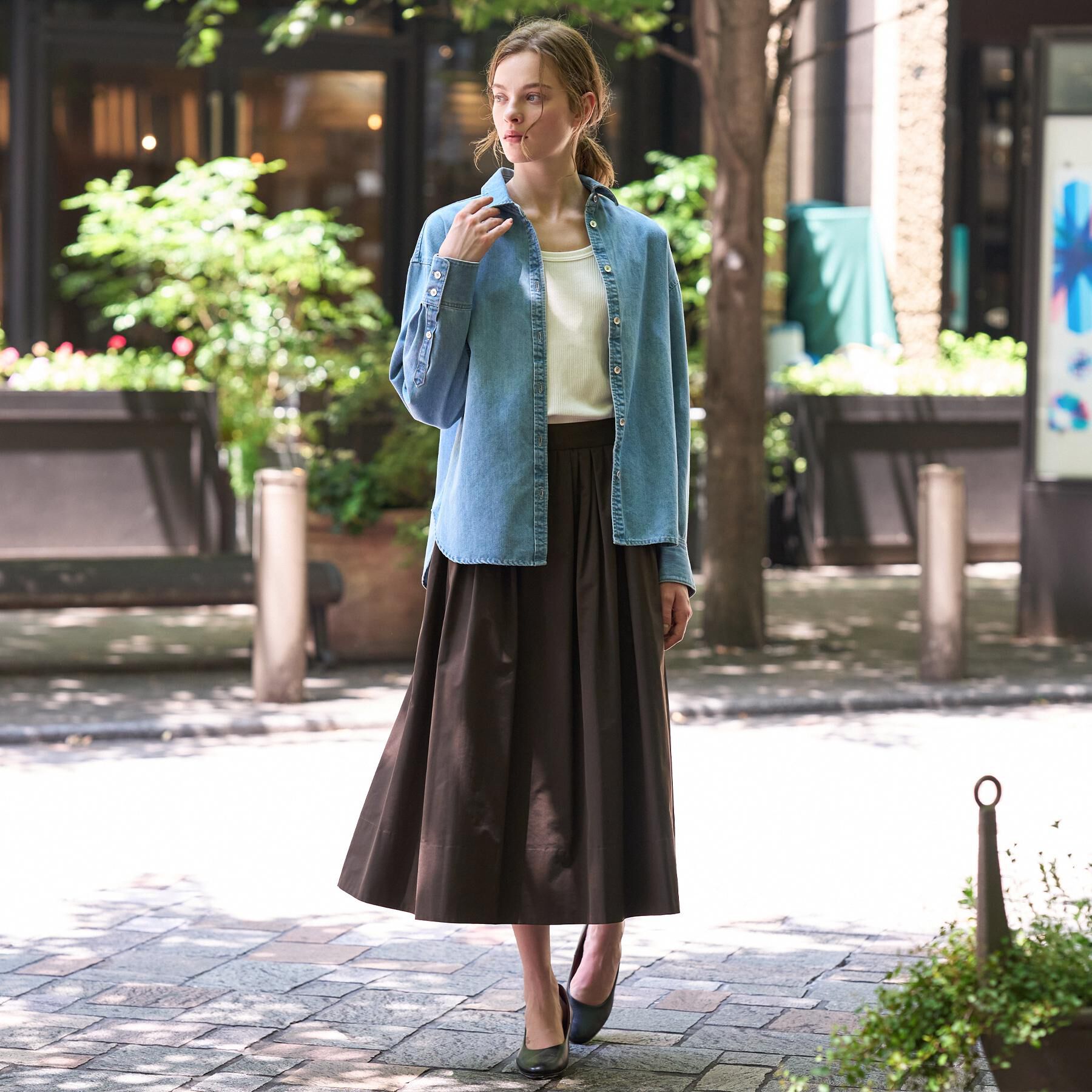 DRESSTERIOR「【取り外し可能】2WAYデニムボウタイシャツ」|シャツ・ブラウス|