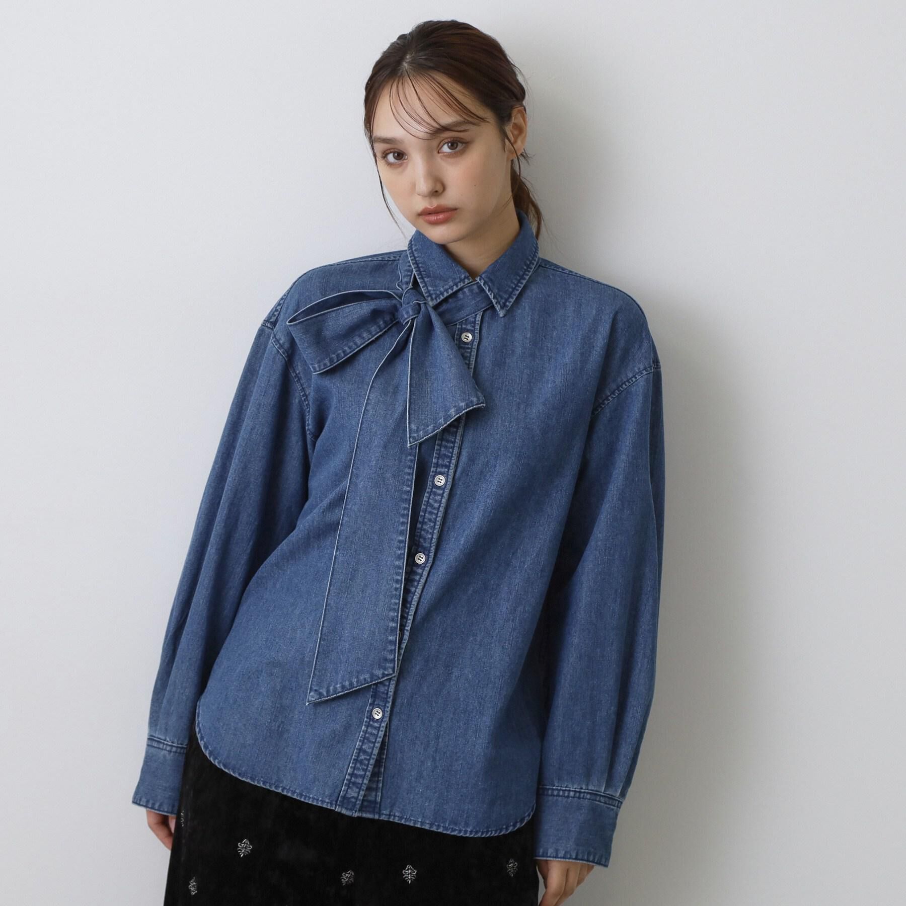DRESSTERIOR「【取り外し可能】2WAYデニムボウタイシャツ」|シャツ・ブラウス|