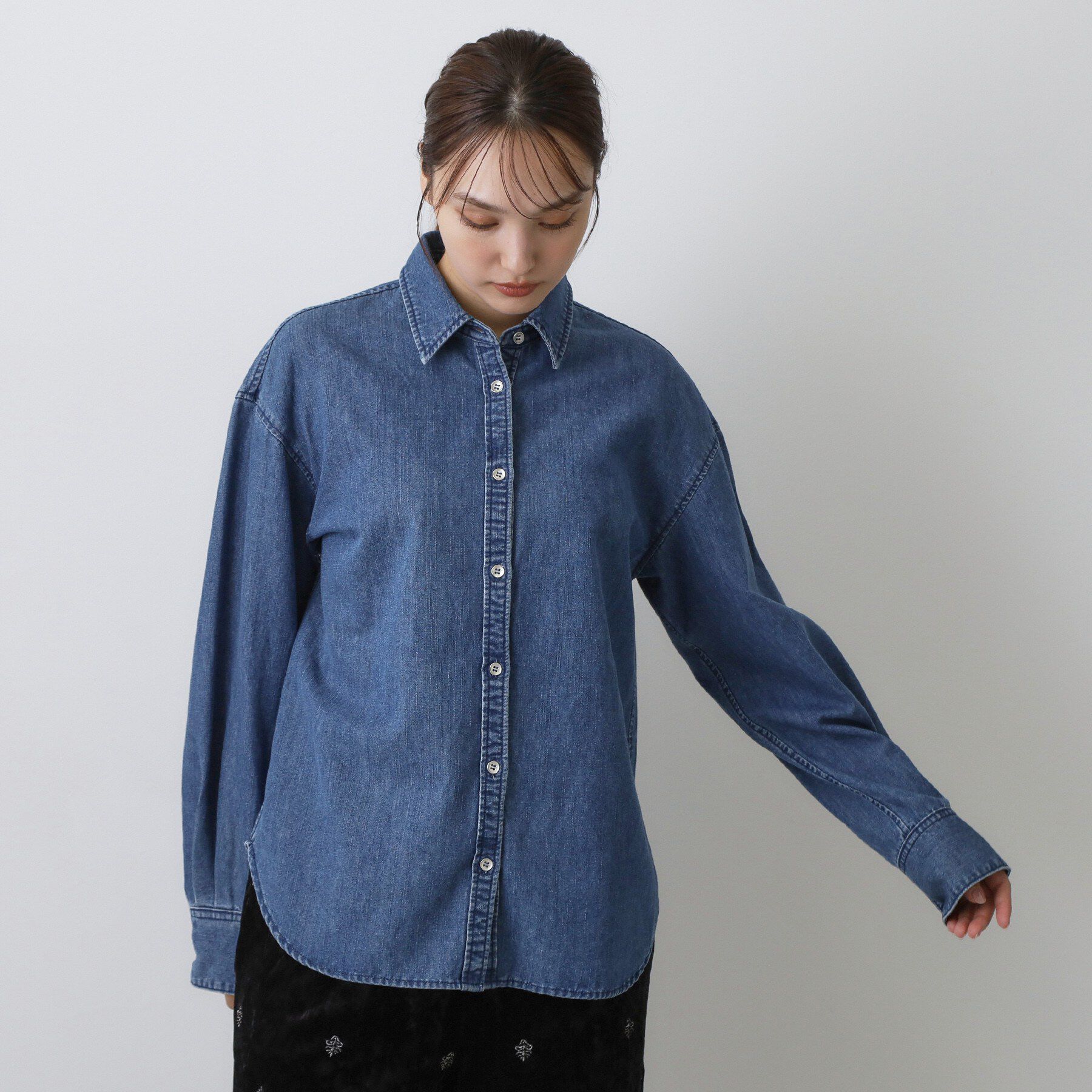 DRESSTERIOR「【取り外し可能】2WAYデニムボウタイシャツ」|シャツ・ブラウス|