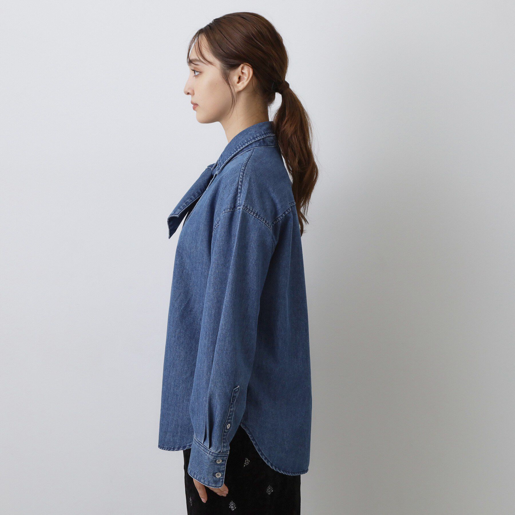 DRESSTERIOR「【取り外し可能】2WAYデニムボウタイシャツ」|シャツ・ブラウス|