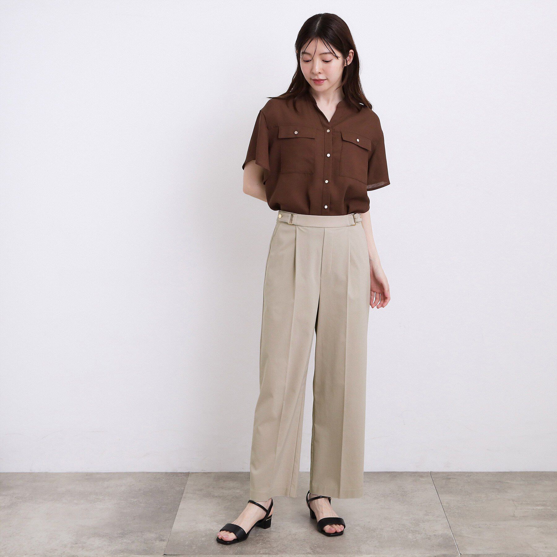 grove「暑い季節もきれいが続く！センタープレスが取れにくい、ハイパーストレッチワイドパンツ」|その他|