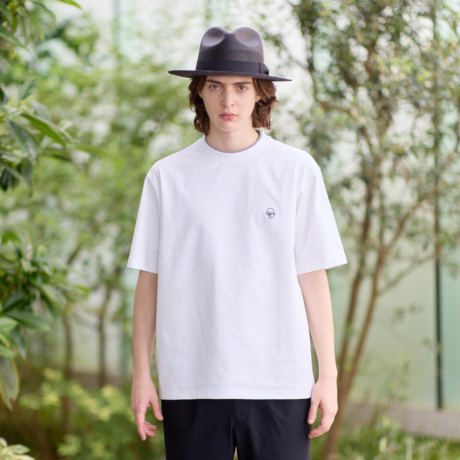 TAKEO KIKUCHI「【汗染み軽減/接触冷感】フェイクレイヤード ワンポイント刺繍Ｔシャツ」|Tシャツ・カットソー|
