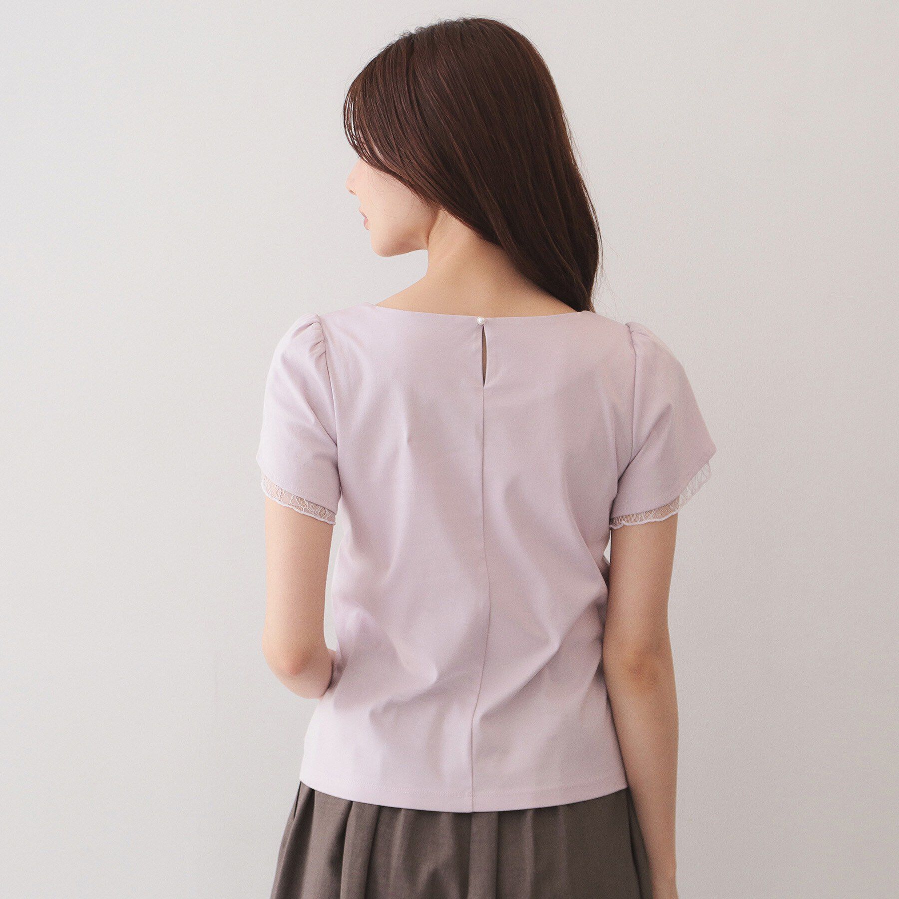 index「【接触冷感／UVケア】ハートネックレースレイヤードトップス《洗濯機OK／6col》」|Tシャツ・カットソー|