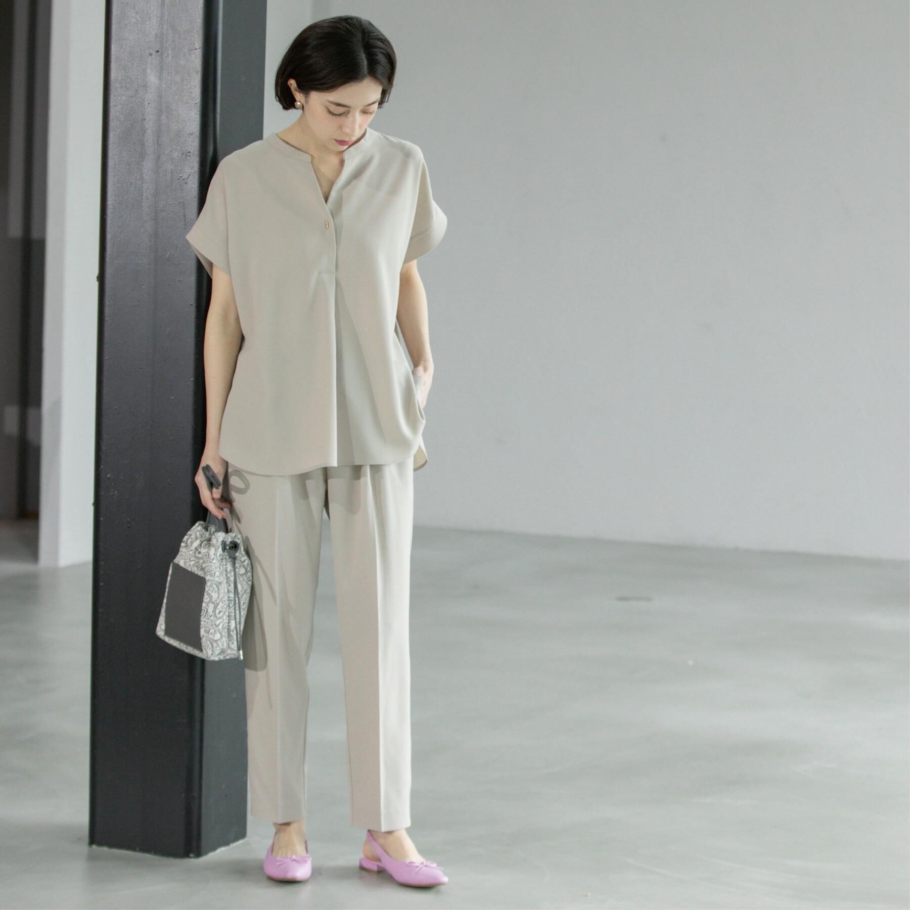 OPAQUE.CLIP「《7色展開／SS-LLサイズ》ストレッチスキッパーブラウス／セットアップ対応【洗濯機洗い可／防シワ】」|シャツ・ブラウス|