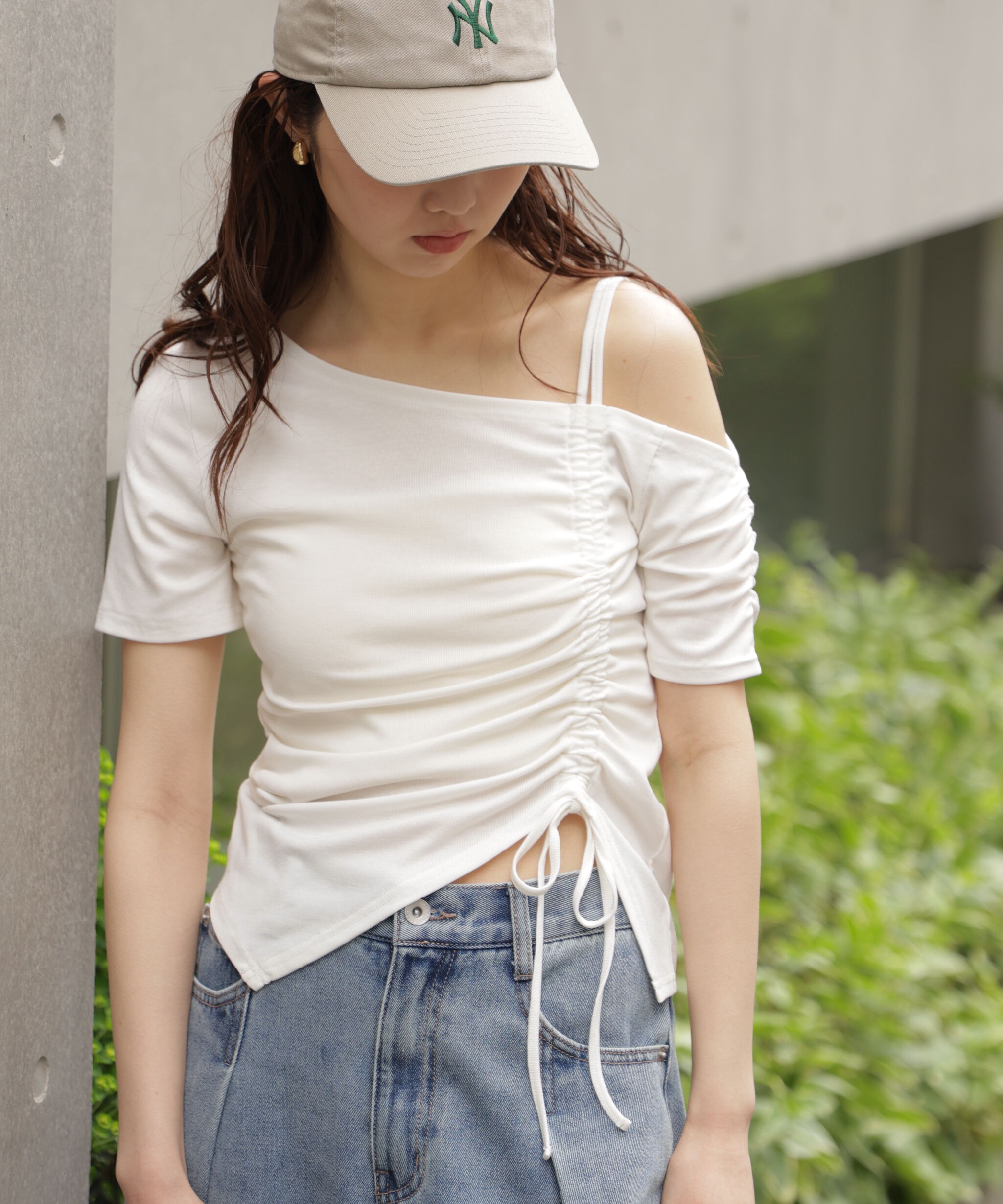  「ワンショルシャーリング半袖カットソー」|Tシャツ・カットソー|オフ