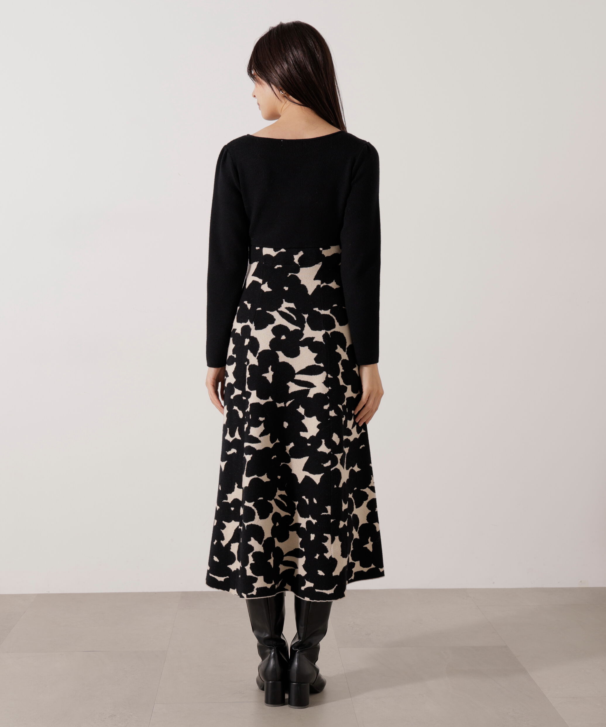 PROPORTION BODY DRESSING「＜加藤栞さん着用＞ジャガードフラワーニットワンピース」|ワンピース|