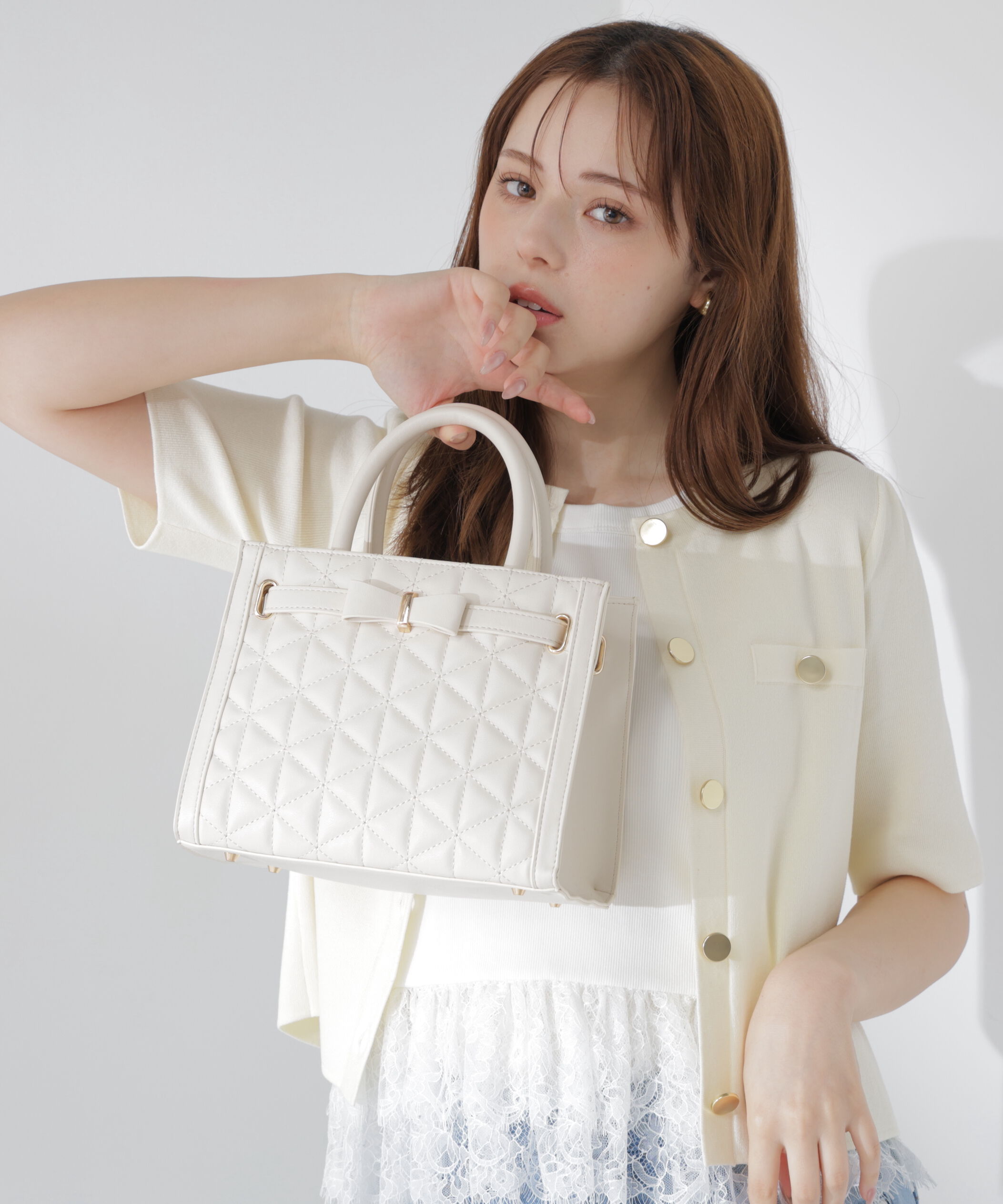 PROPORTION BODY DRESSING「キルティングリボントートバッグ」|その他|アイボリー2