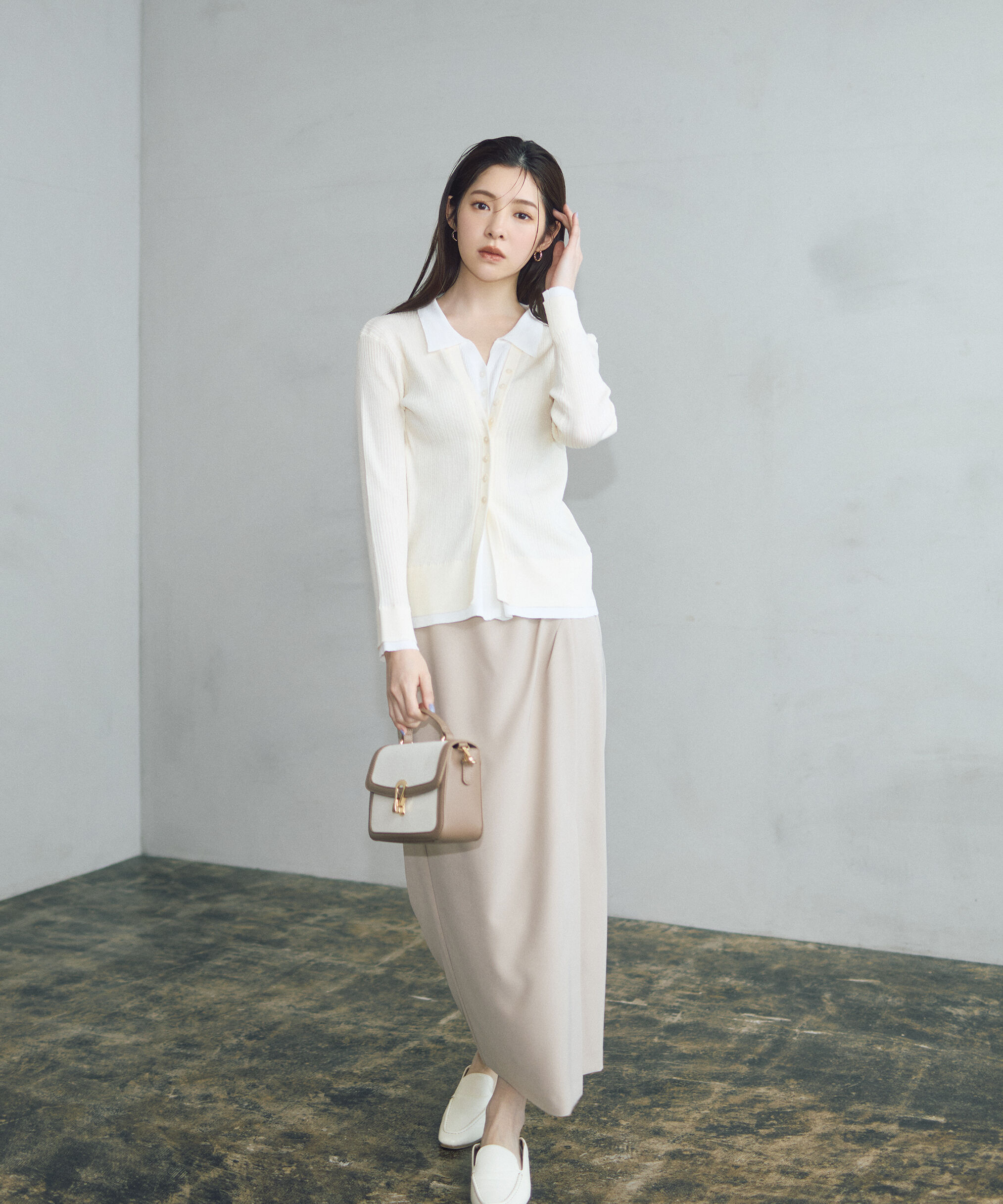 PROPORTION BODY DRESSING「＜今村朱里さんコラボ＞レイヤード風リブニット 26SS」|ニット・セーター|