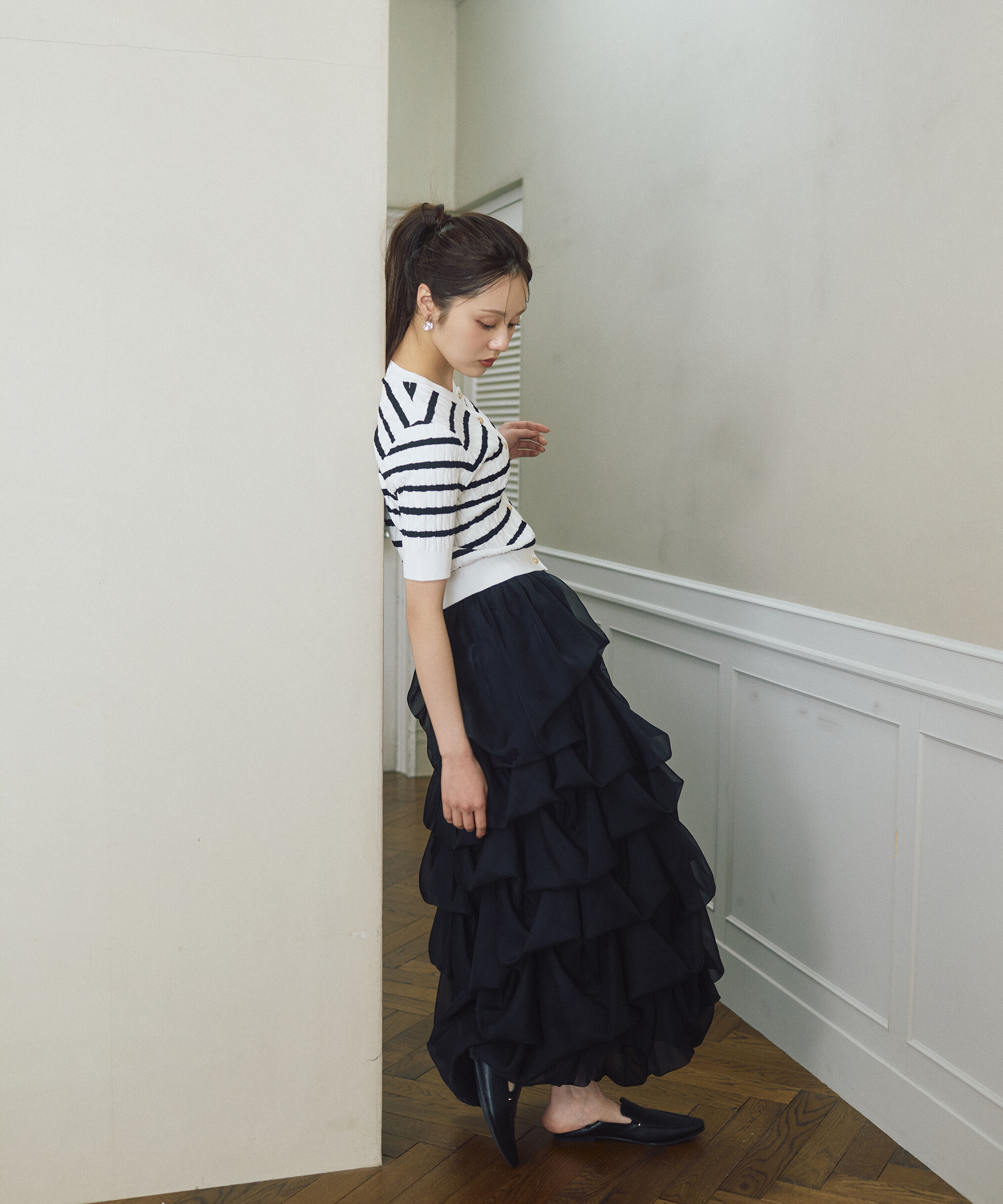 PROPORTION BODY DRESSING「＜山内ともなさんコラボ＞ケーブルカーディガン 26SS」|カーディガン|