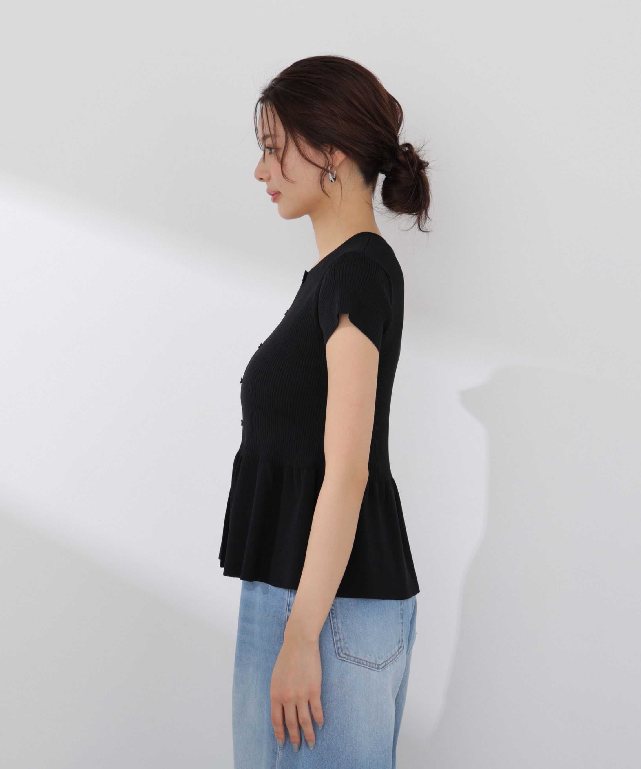 PROPORTION BODY DRESSING「ショート丈リブペプラムニット 26SS」|ニット・セーター|