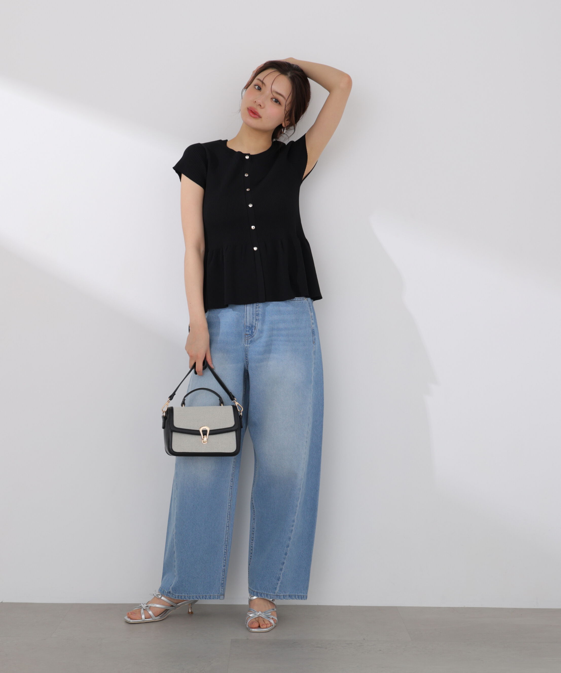 PROPORTION BODY DRESSING「ショート丈リブペプラムニット 26SS」|ニット・セーター|