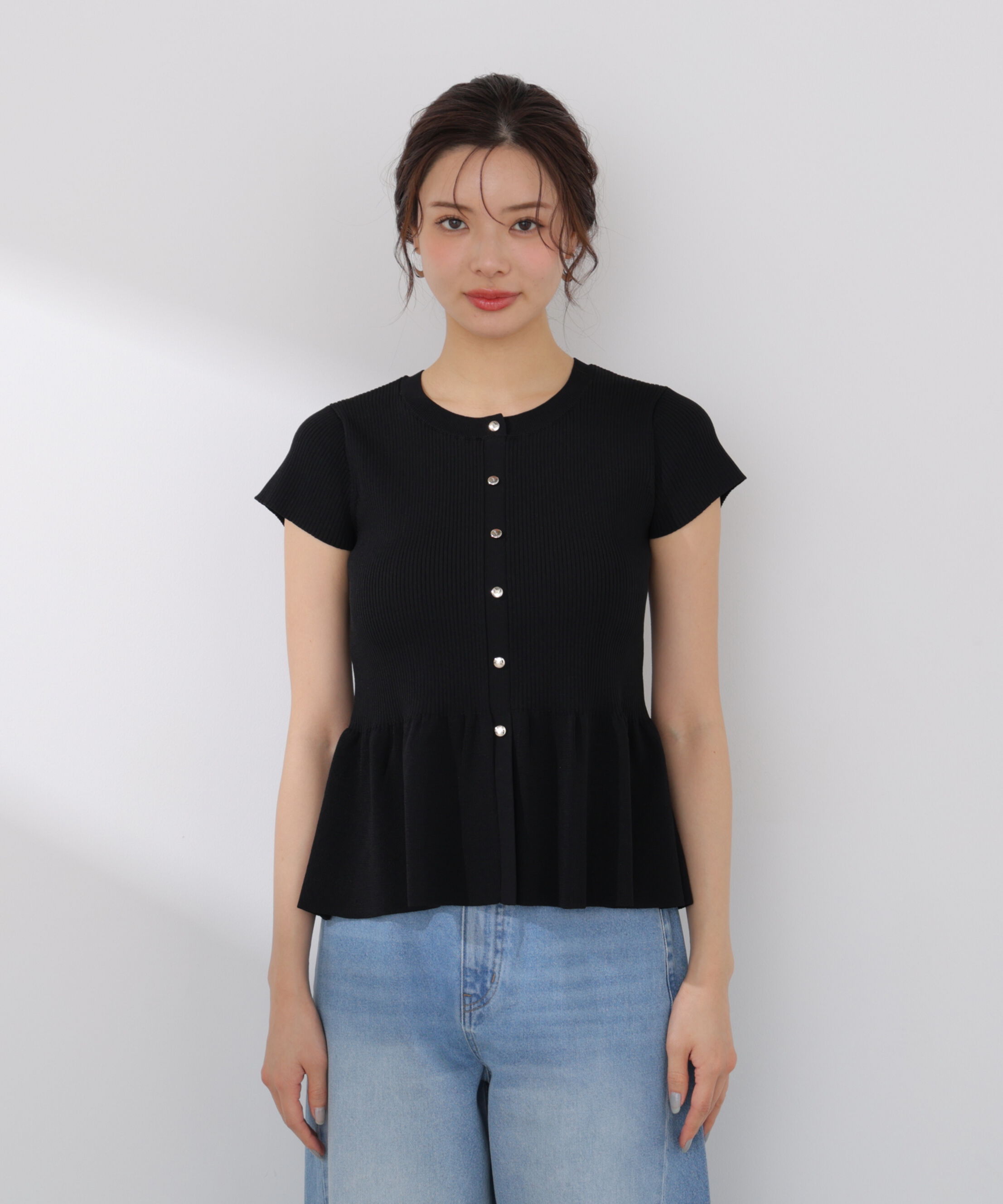 PROPORTION BODY DRESSING「ショート丈リブペプラムニット 26SS」|ニット・セーター|