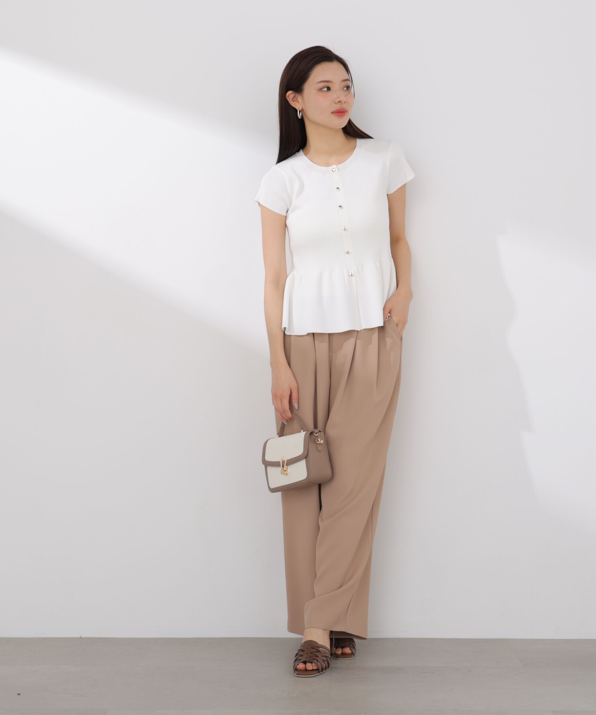 PROPORTION BODY DRESSING「ショート丈リブペプラムニット 26SS」|ニット・セーター|