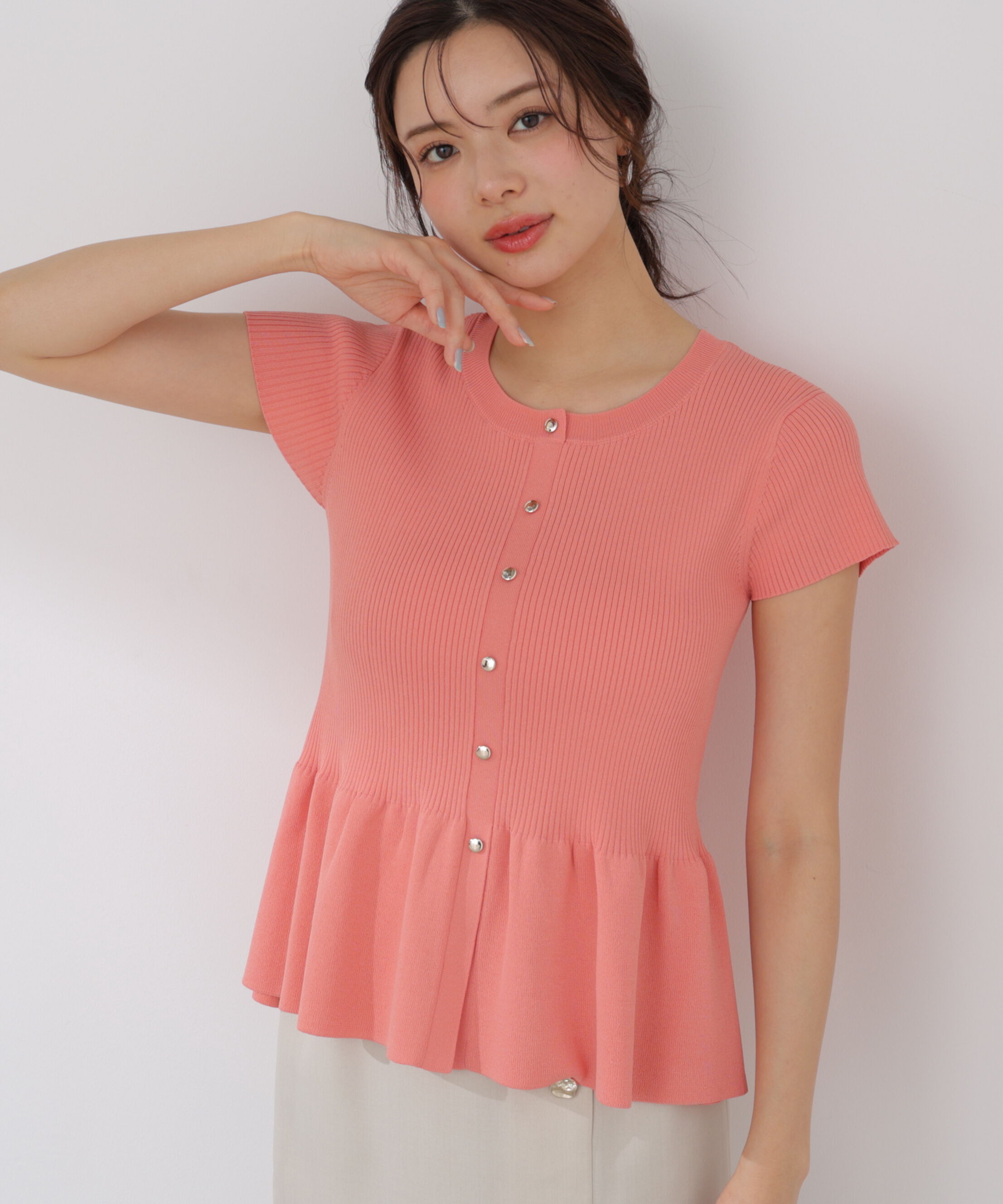 PROPORTION BODY DRESSING「ショート丈リブペプラムニット 26SS」|ニット・セーター|