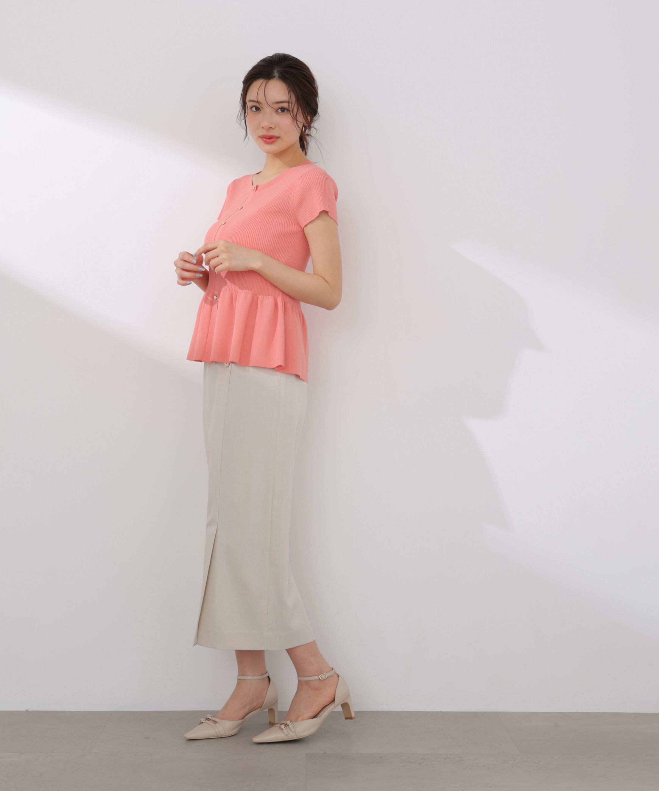 PROPORTION BODY DRESSING「ショート丈リブペプラムニット 26SS」|ニット・セーター|