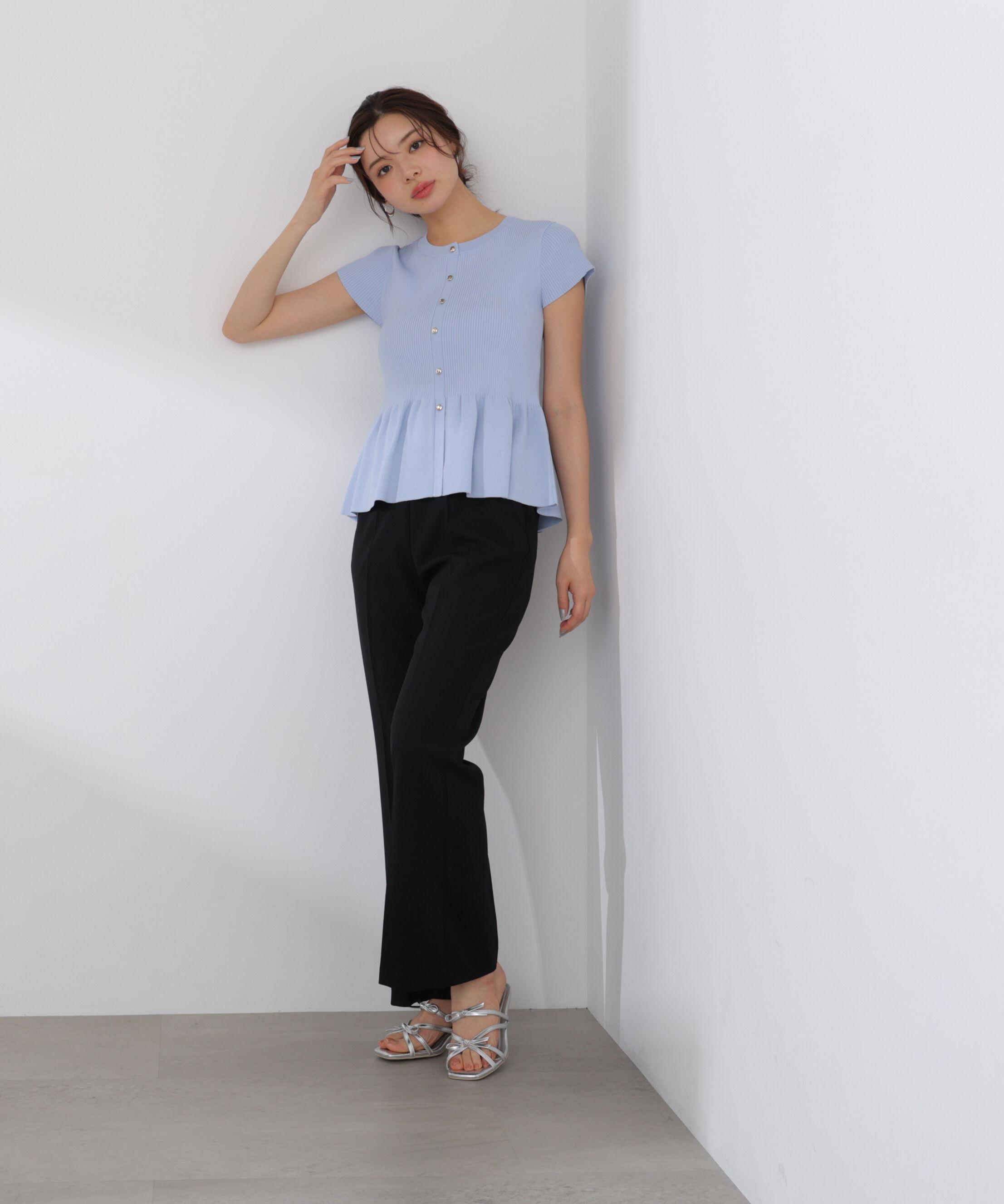PROPORTION BODY DRESSING「ショート丈リブペプラムニット 26SS」|ニット・セーター|