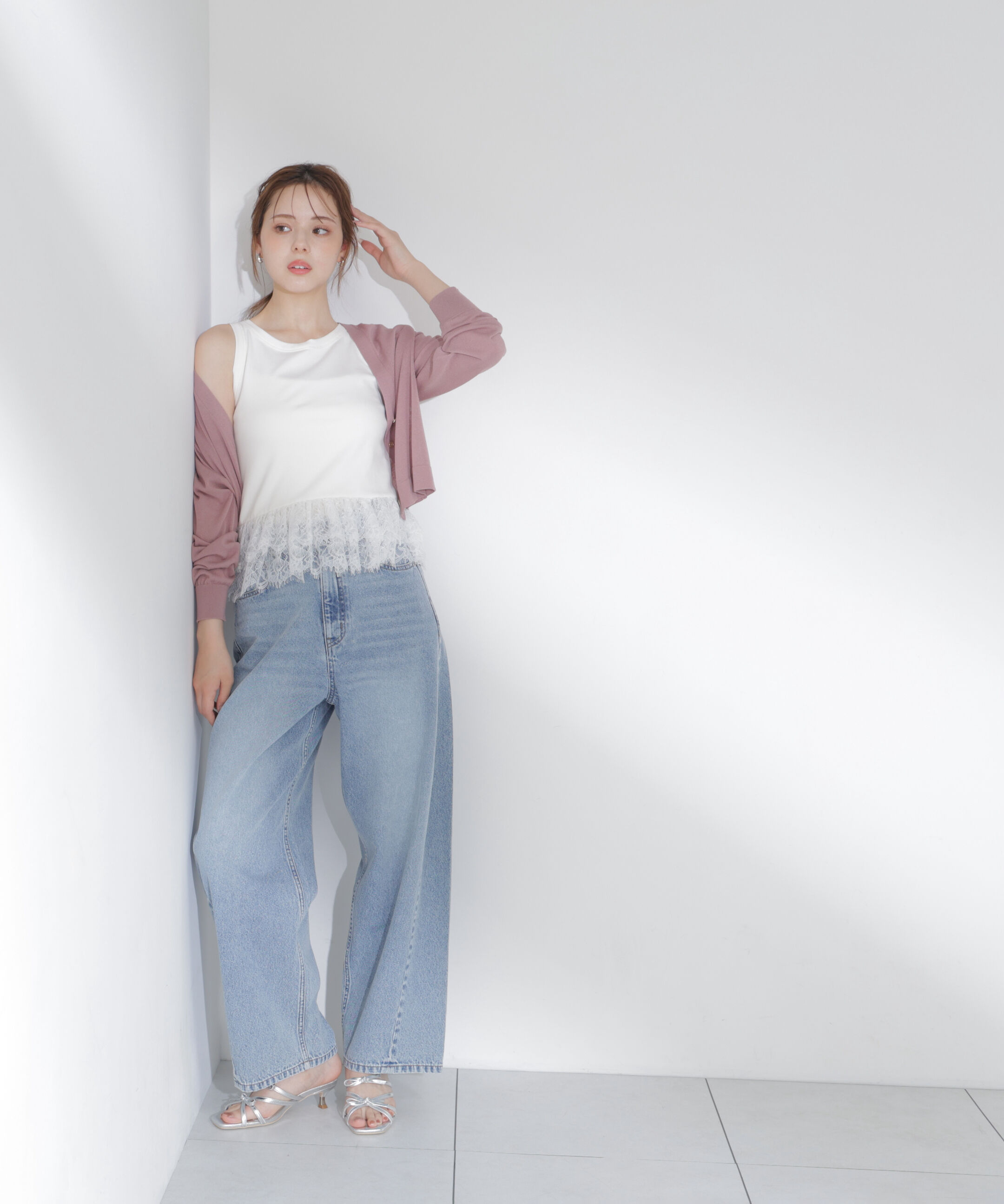 PROPORTION BODY DRESSING「＜中川紅葉さん着用＞〈a/mie〉レースペプラムタンク」|Tシャツ・カットソー|