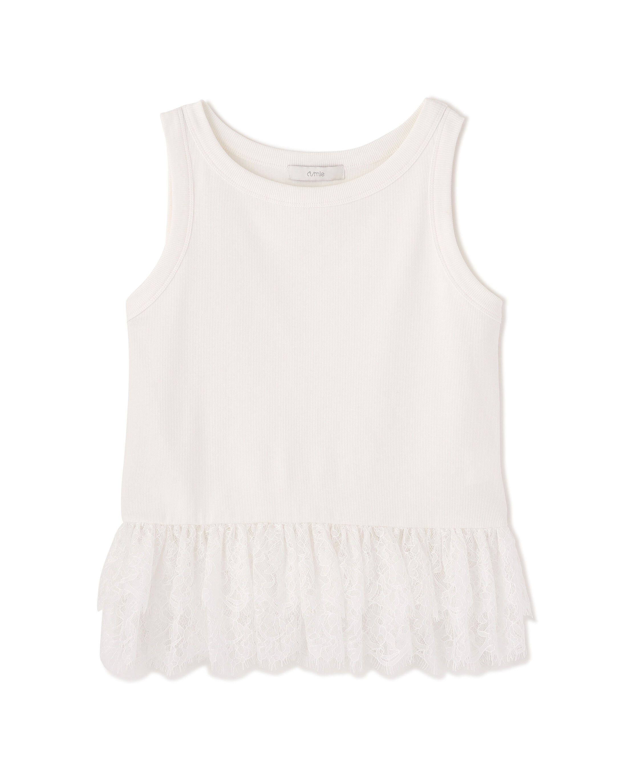PROPORTION BODY DRESSING「＜中川紅葉さん着用＞〈a/mie〉レースペプラムタンク」|Tシャツ・カットソー|