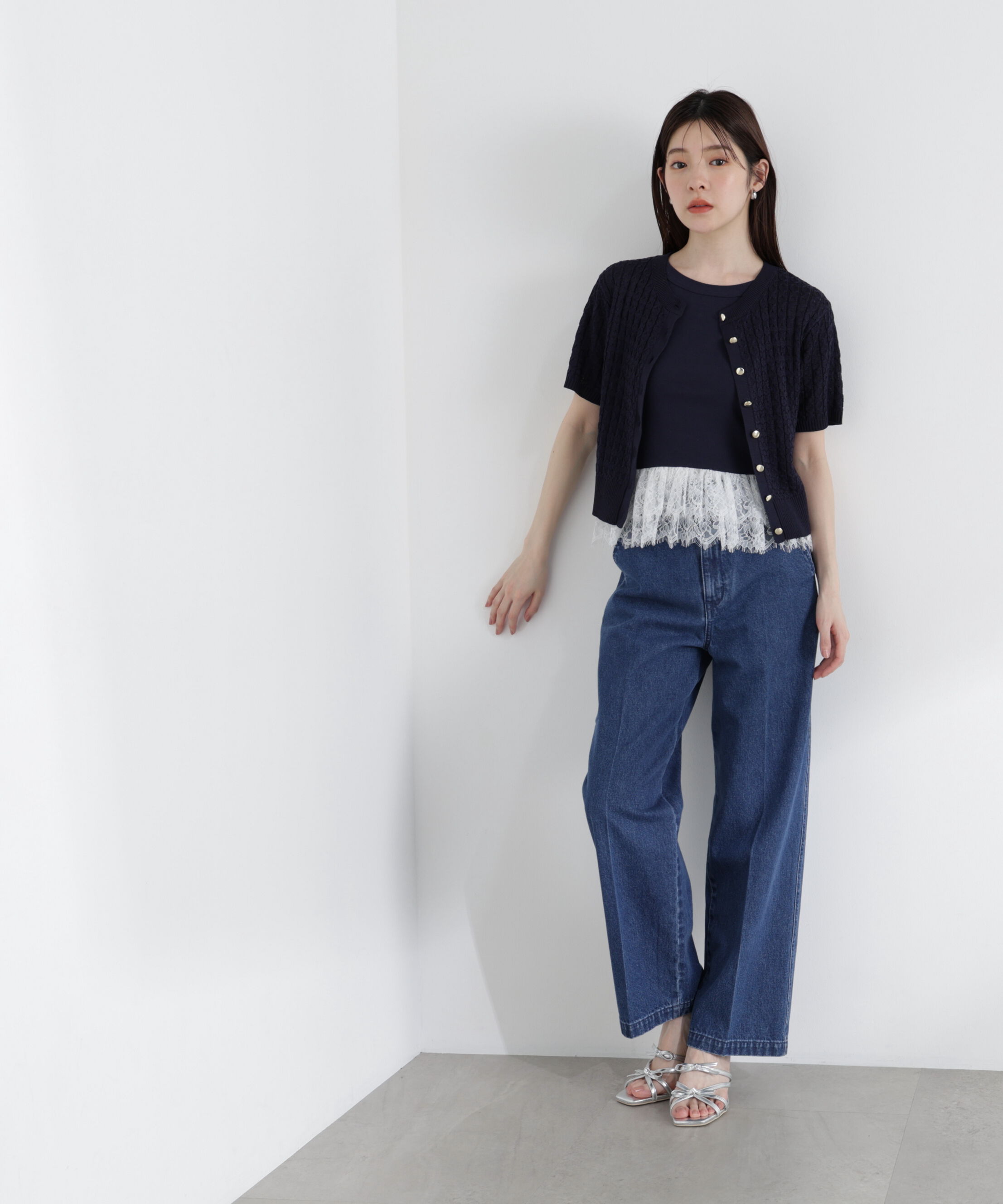 PROPORTION BODY DRESSING「＜中川紅葉さん着用＞〈a/mie〉レースペプラムタンク」|Tシャツ・カットソー|