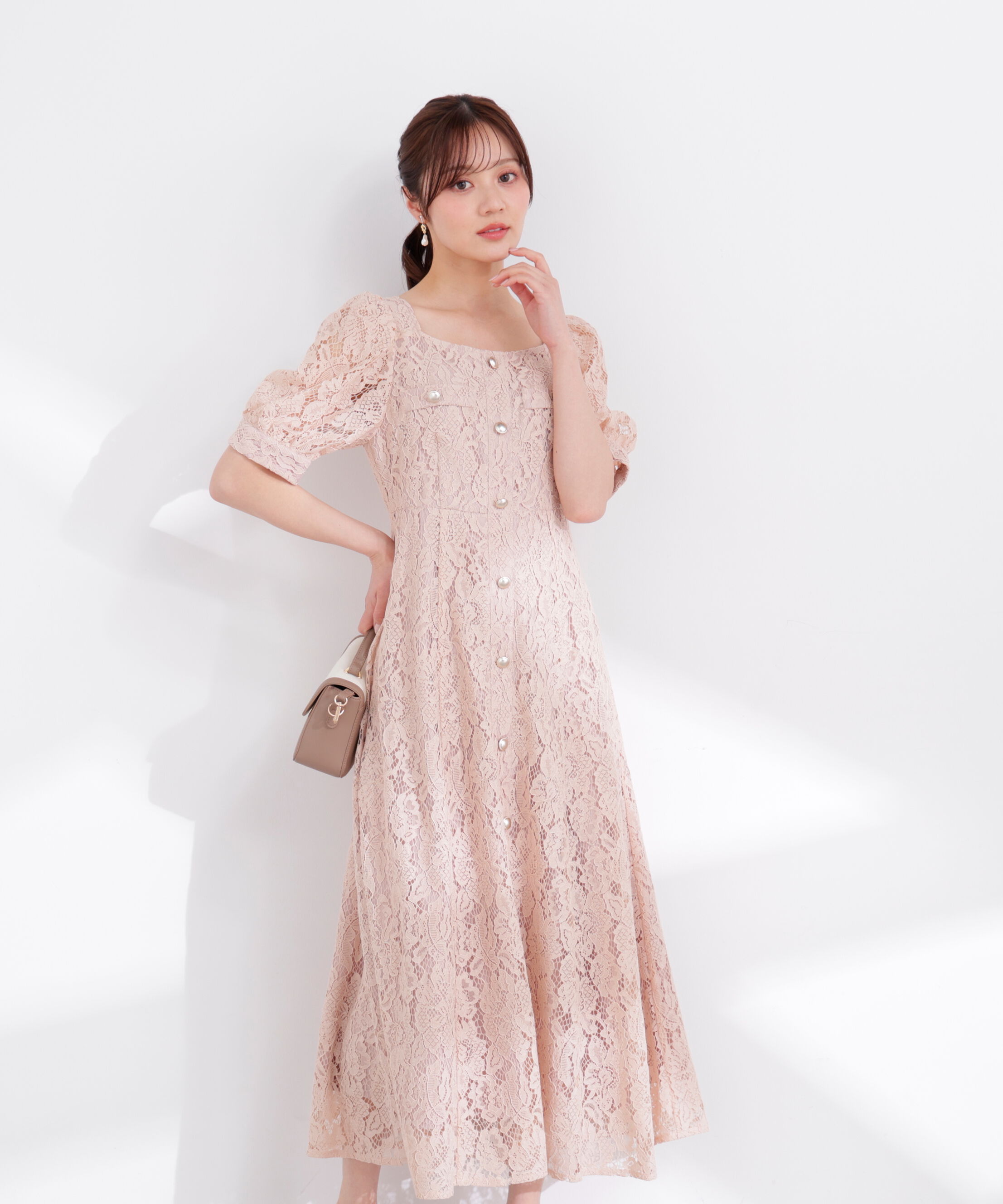 PROPORTION BODY DRESSING「フロントボタンレースワンピース 26SS」|ワンピース|