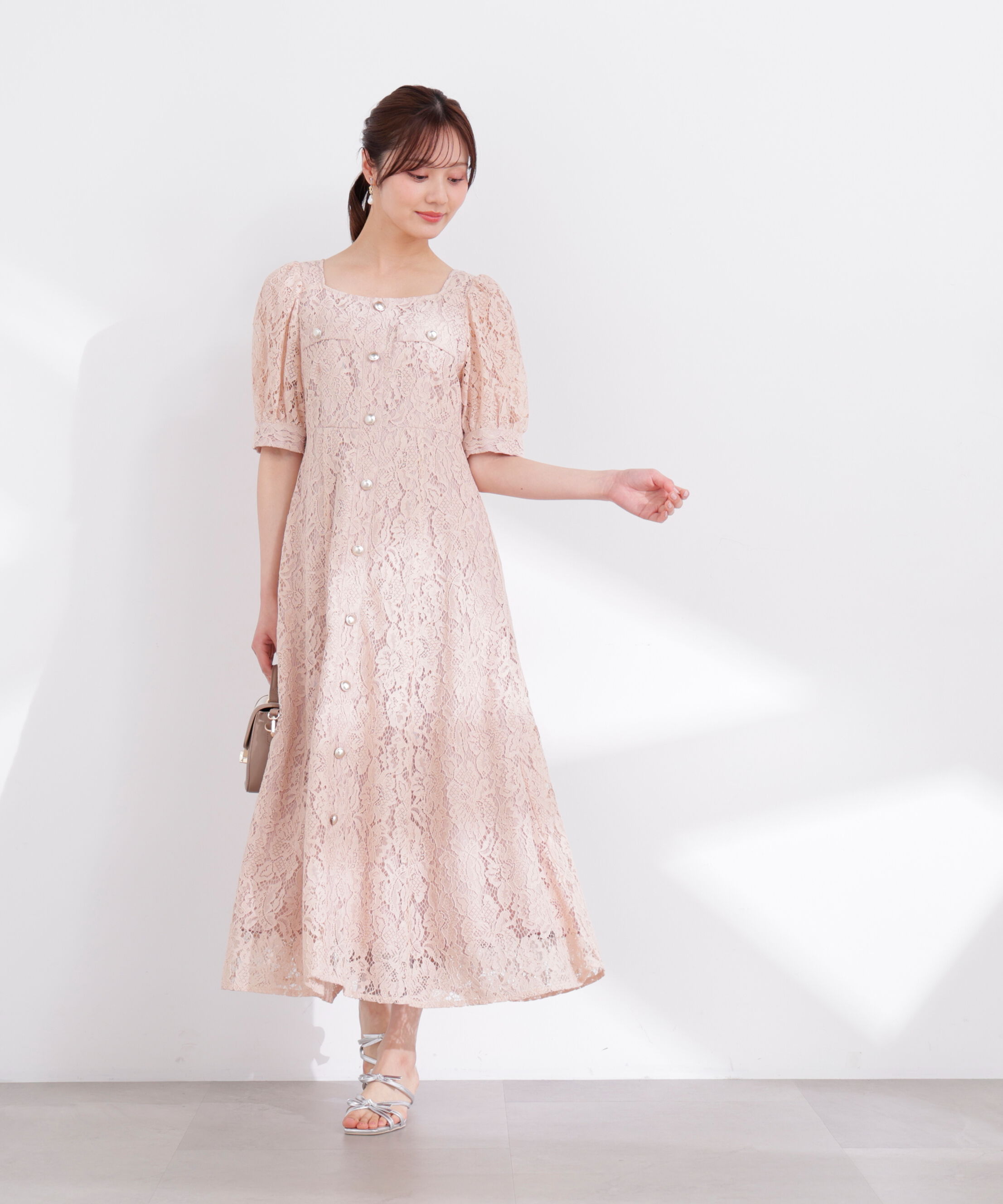 PROPORTION BODY DRESSING「フロントボタンレースワンピース 26SS」|ワンピース|