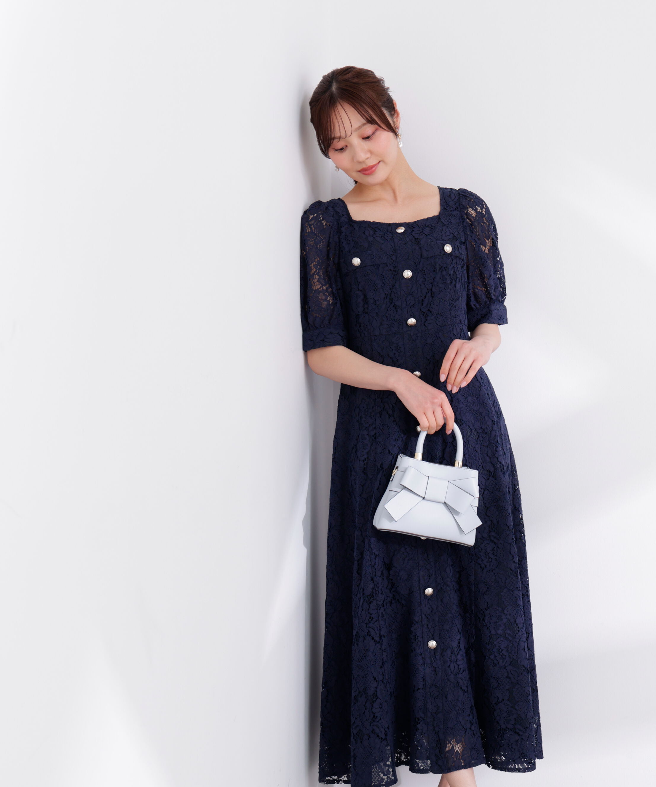 PROPORTION BODY DRESSING「フロントボタンレースワンピース 26SS」|ワンピース|