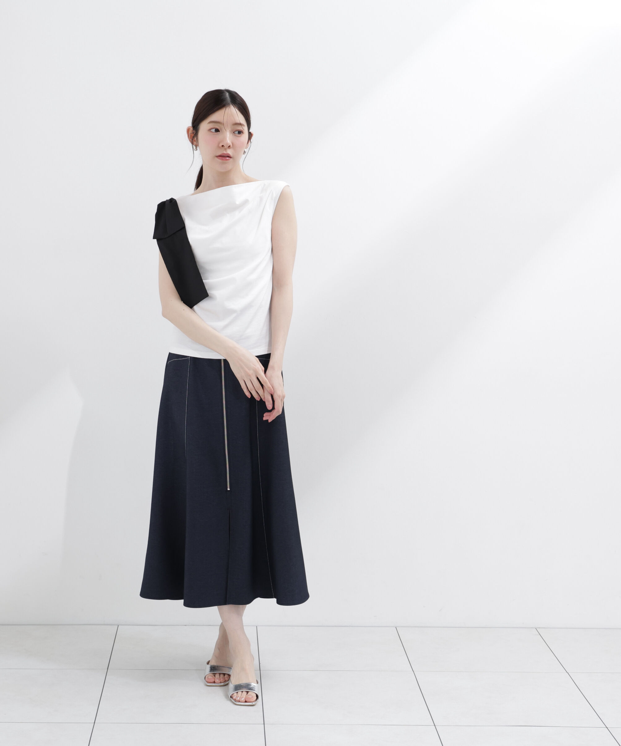 PROPORTION BODY DRESSING「アシメリボンカットソー」|Tシャツ・カットソー|
