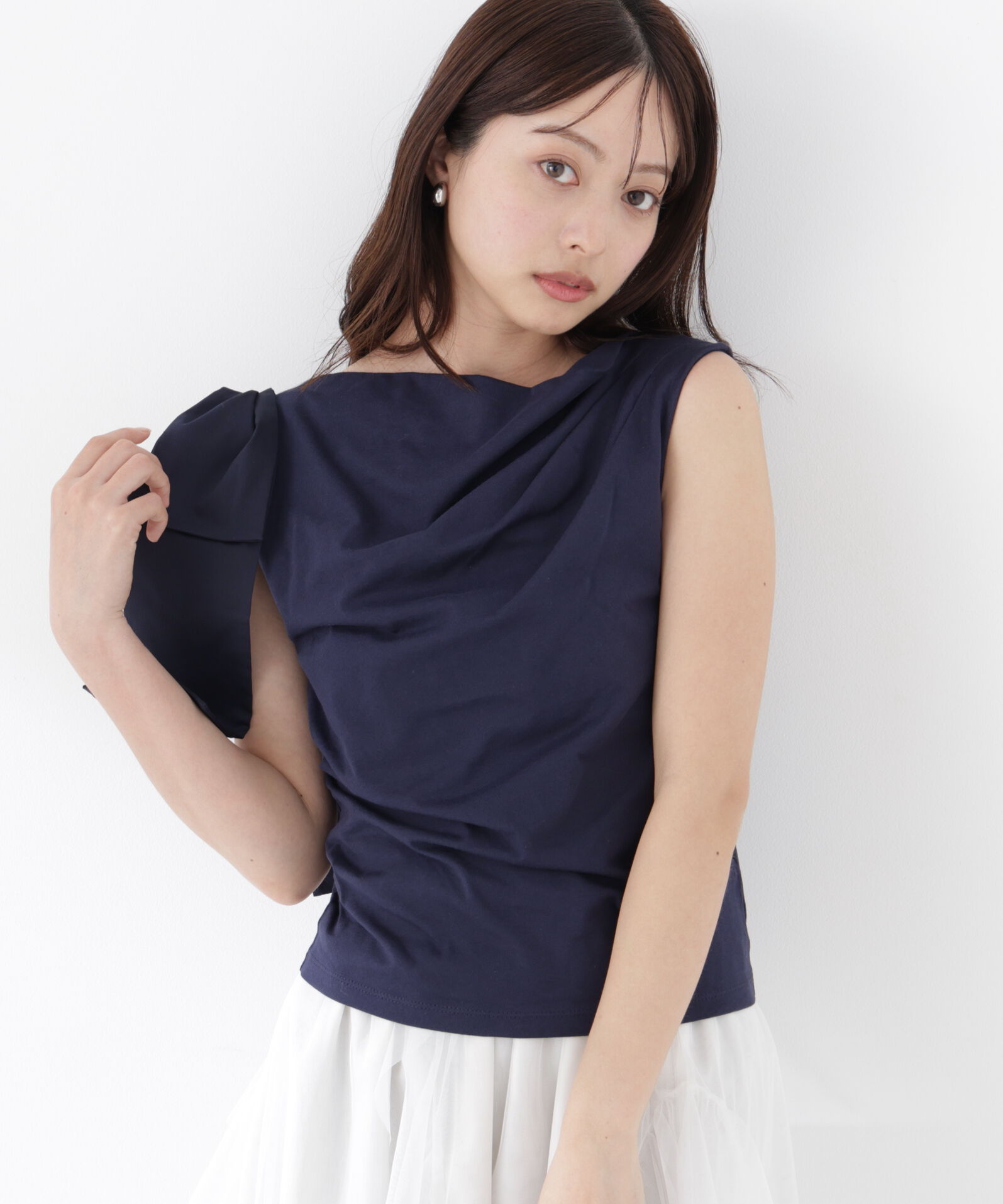 PROPORTION BODY DRESSING「アシメリボンカットソー」|Tシャツ・カットソー|